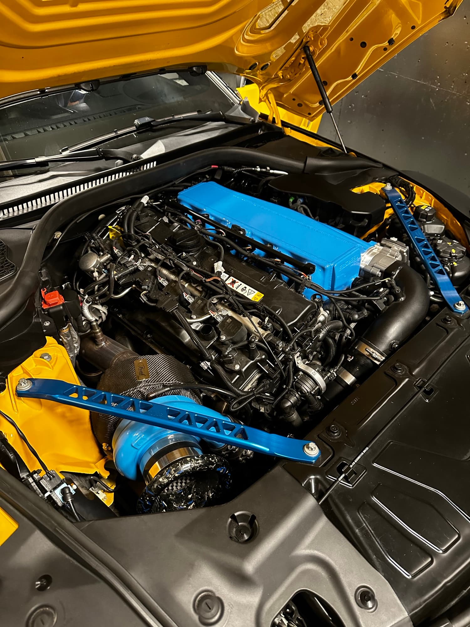 Toyota Supra engine bay photographed during CHM service